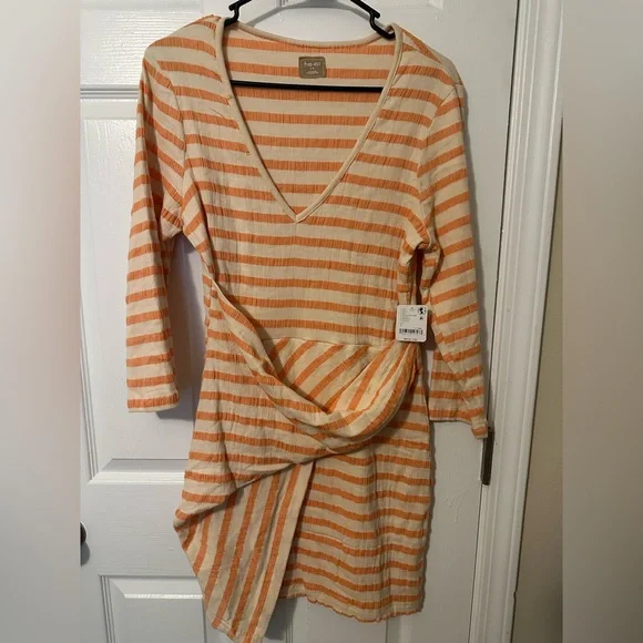 NWT Free People Free-est Ember Sleeved Mini Dress Orange Creamsicle LG - Picture 2 of 5